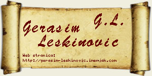 Gerasim Leškinović vizit kartica